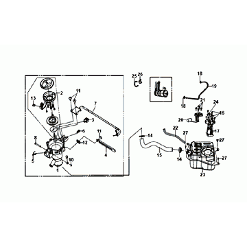 ZBIORNIK PALIWA - PŁYWAK BENZYNY Sym Orbit III Czarny