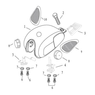 Zbiornik paliwa Agm Caferacer czarny/czerwony