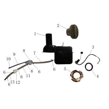 Zbiornik benzyny China Retro czarny