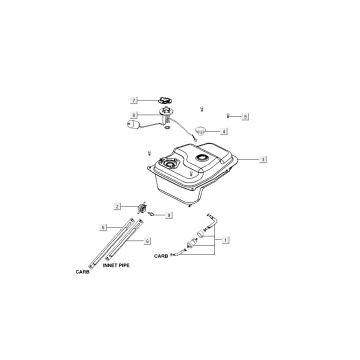 zbiornik benzyny Kymco Super8 4-suwowy z 2009 czarny