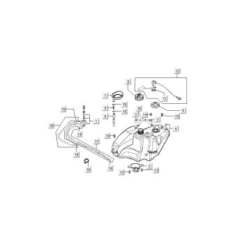 zbiornik paliwa Kymco Super9 ac o.m 2-suwowy matowy czarny Czerwony