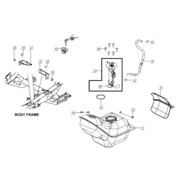 Zbiornik Paliwa Kymco Xciting 400i Czarny Mat