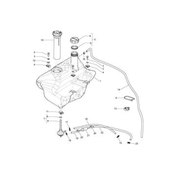 Zbiornik benzyny Vespa S 25km 4-suwowy 2-zawór