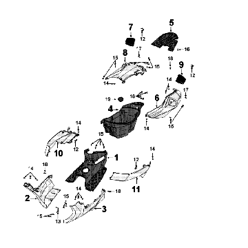 Poszycie Peugeot Speedfight 4 4-suwowy niebieski/czarny