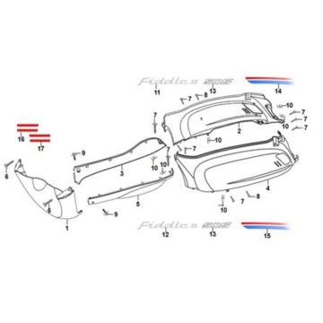 Beplating Sym Fiddle II Euro4 Mat black/ Jet black (BK-007U/BK-5560S)