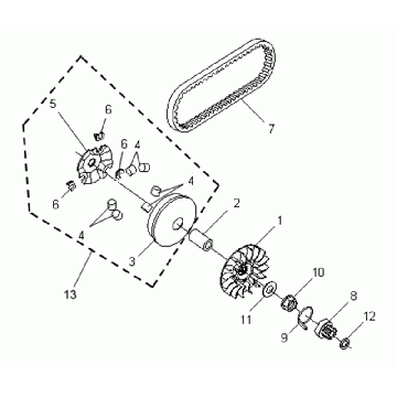 Ruchomy kołnierz/pasek klinowy SYM VS125 Euro3