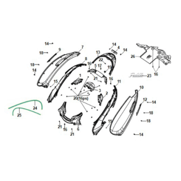 Osłona nadwozia - lampa tylna Sym E-Fiddle Primavera Niebieska (BU2154U)