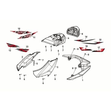 Body Cover Sym Crox 50 E5 RED/BLACK (R-086/BK-5560S)