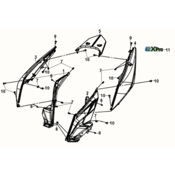 Pokrywa nadwozia Sym E-XPRO 45KM/H 2020-2021 Szary (GY-010U)