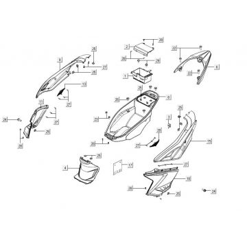 buddy tray AGILITY 16+ 4T 125 Mat Srebrny Metaliczny