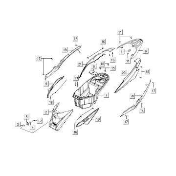 Buddy pudełko Kymco VP50 4t ac techo srebrny