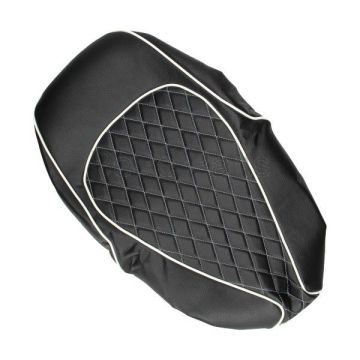 Buddydek China Lx/AGM VX/Berini Napoli/Iva Lux chesterfield czarny z białym wykończeniem