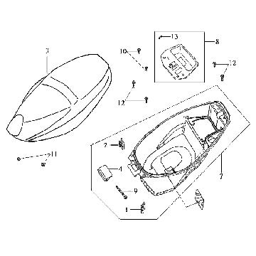 Buddyseat - Pudełko na kask Sym DD50 niebieski