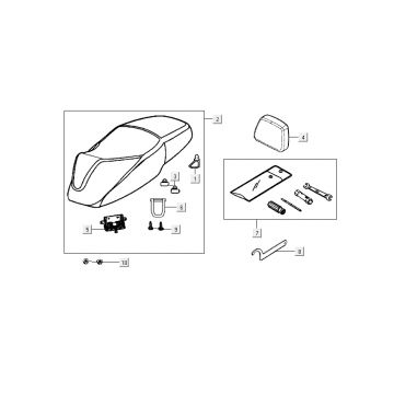 Buddyseat Kymco New Dink 4-suwowy ciemnoszary