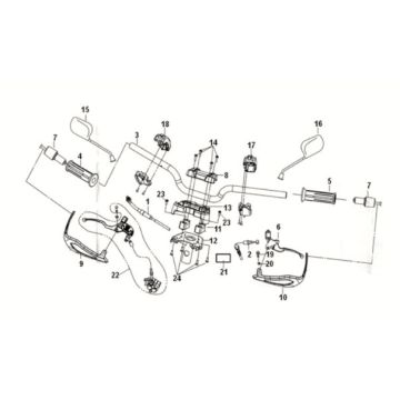 Cable - switch - handle lever Sym Crox 50 E5 WHITE/GREY (WH-8018P/GY-7450U)