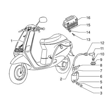 Wiązka przewodów - Regulator-H.T. Cewka Piaggio Zip RST 