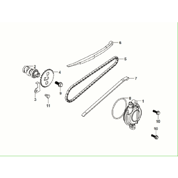 Wałek rozrządu - Łańcuch rozrządu Sym Fiddle ll Euro 5