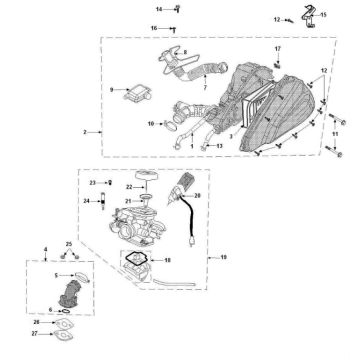 Filtr powietrza gaźnika Peugeot Tweet 4-suwowy