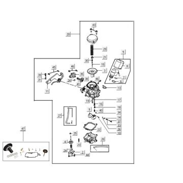 Keihin o średnicy 16 mm lub średnicy 4 mm-Onderdelen-carburateur-Keihin-16mm-4-takt