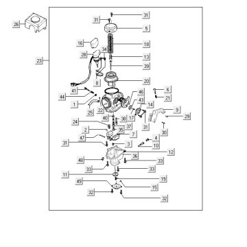 Gaźnik Kymco Vitality 4t ac diamentowy czarny