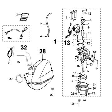 Gaźnik Peugeot Jet Force LC czarny