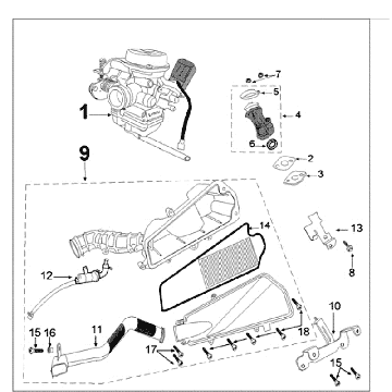 GaĆșnik Peugeot Ludix 14 czarny GaĆșnik Peugeot Ludix 14 czarny