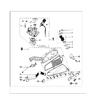 Gaźnik Peugeot Speedfight 4 4-suwowy Niebieski/Czarny