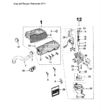 Gaźnik Peugeot Speedfight 4 LC czarny