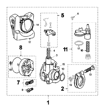 Gaźnik Peugeot Vogue Czarny
