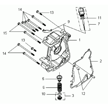 Skrzynia Korbowa Prawa SYM VS 125 Euro3 oryginał-Carter rechts SYM VS 125 Euro3 origineel