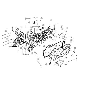 Osłona skrzyni korbowej Kymco Agility Delivery 4-suwowa euro4 biała