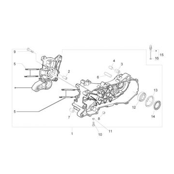Skrzynia korbowa Piaggio Zip 2000 2-suwowy AC
