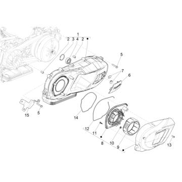 Piaggio Medley 125 ABS E5 2021-2022 pokrywa skrzyni korbowej (EMEA)