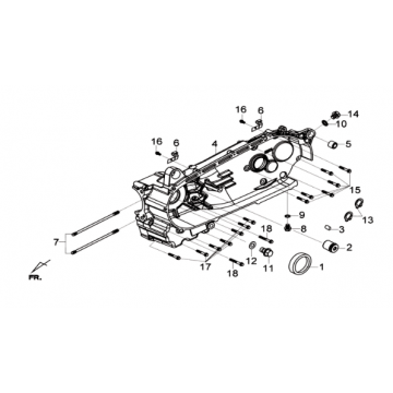 Lewa skrzynia korbowa Sym Joymax 300I ABS E3 2014-2016