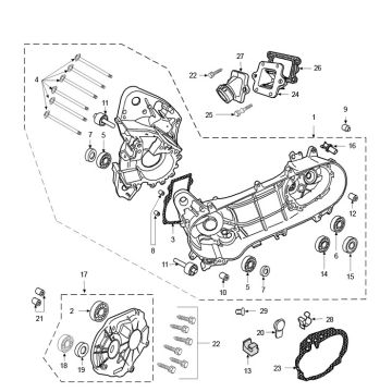 Skrzynia korbowa Peugeot Ludix Pro 2-suwowa