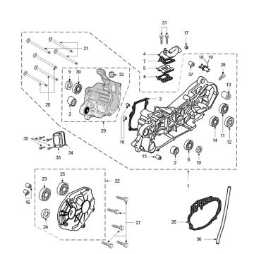 Skrzynia korbowa Peugeot Speedfight 2 AC E2 2-suwowy