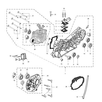 Skrzynia korbowa Peugeot Speedfight 2 LC E2 2-suwowy