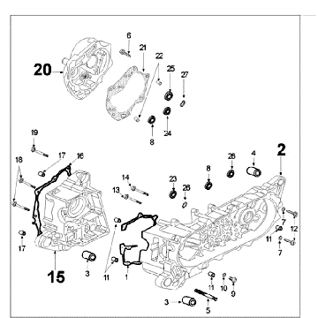 Carter Peugeot Speedfight 3 4-suwowy Czerwony