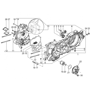 Skrzynia korbowa Piaggio Beverly 350 E3 Sports Touring 2013-2014