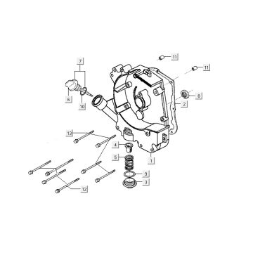 Skrzynia korbowa prawa Kymco VP50 4t ac techo srebrna