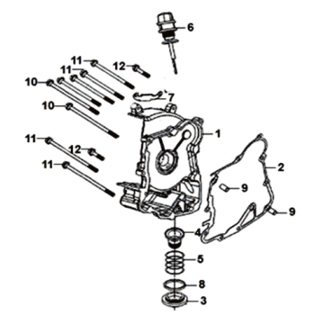 Carter rechts/ start motor Sym Orbit III 125I E4