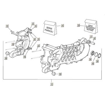 Skrzynia korbowa/rozrusznik Aprilia Mojito Custom 2t (silnik Piaggio) 2004 - 2010