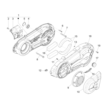 Osłona skrzyni korbowej - Chłodzenie skrzyni korbowej MP3 500 LT Sport 2014-2016