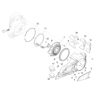 Osłona skrzyni korbowej Vespa Electrica 45KM/H E5 2021 (EMEA)