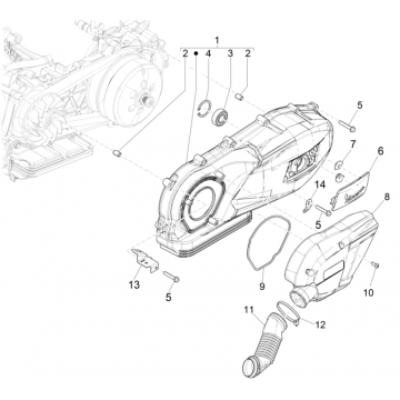 Pokrywa skrzyni korbowej - pokrywa skrzyni korbowej Vespa GTS 125 4T E5 ABS 2021 (EMEA)