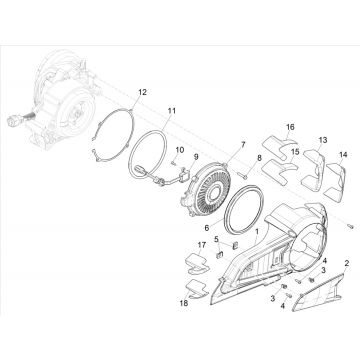 Osłona skrzyni korbowej - Osłona skrzyni korbowej Vespa Elettrica 25/KMH SCH E5 2021 (EMEA) 
