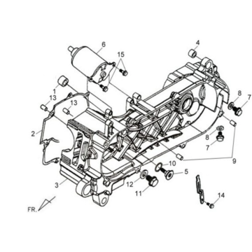 Osłona skrzyni korbowej lewa 2 Sym X'PRO 125