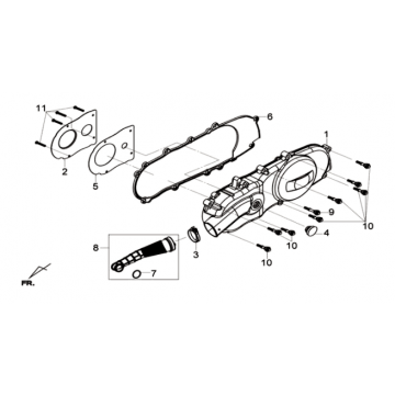 Osłona skrzyni korbowej lewa Sym Joymax 125I ABS