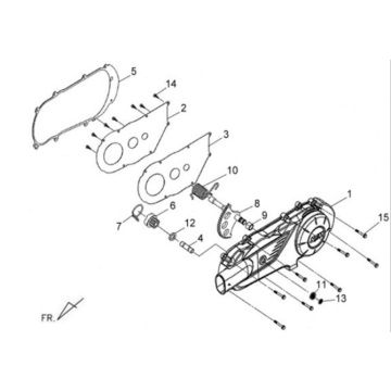 Osłona skrzyni korbowej lewa Sym X'PRO 125