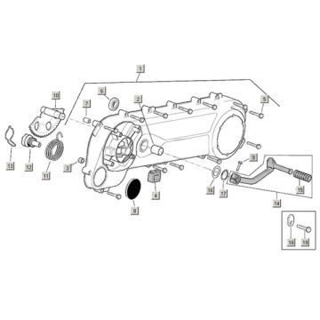 Pokrywa skrzyni korbowej +akcesoria Aprilia Mojito Custom 2t (silnik Piaggio) 2004 - 2010